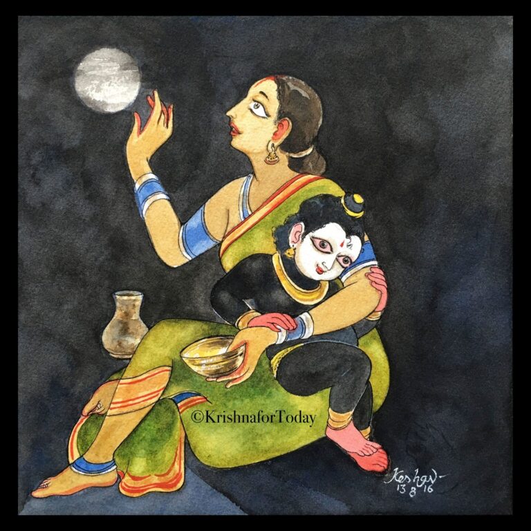 Moonlit Embrace with Krishna