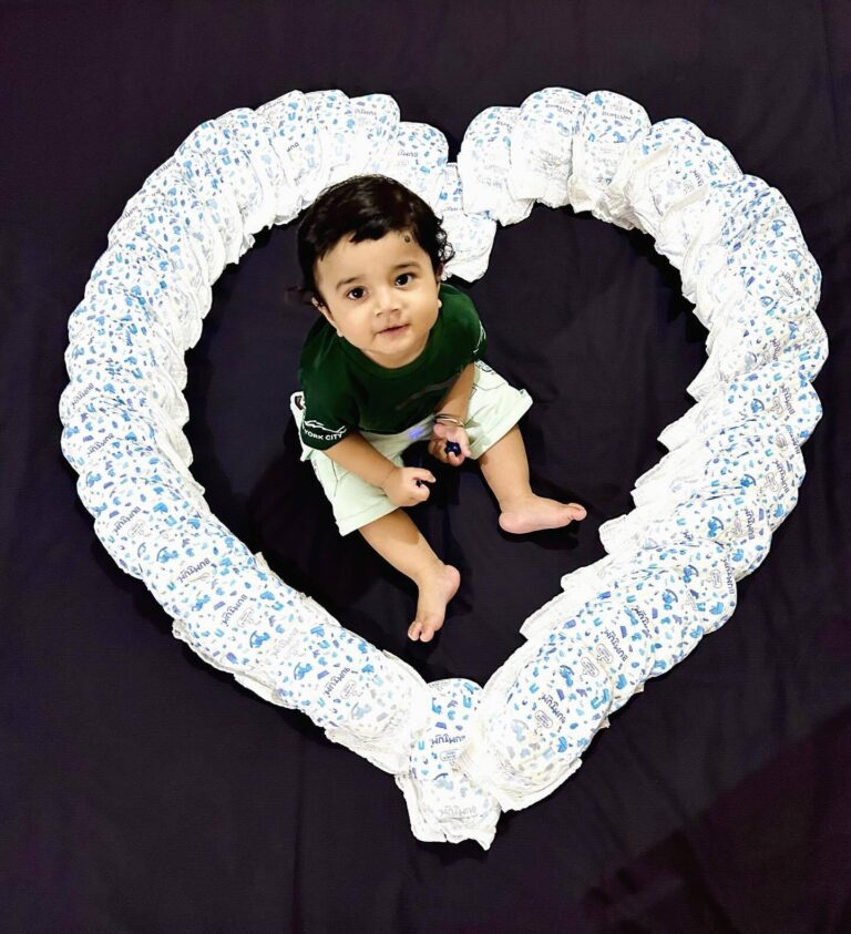 Baby in Heart of Diapers