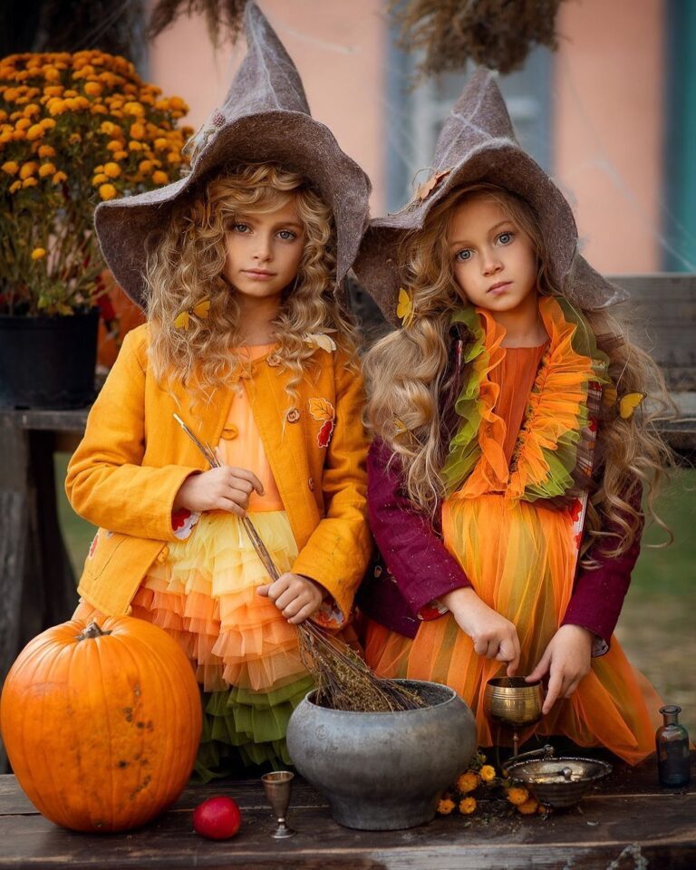 Kids in Witch Costumes