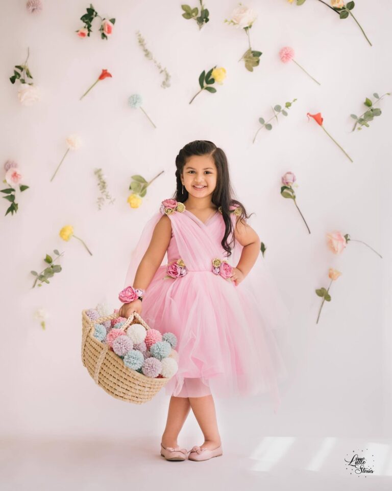 Pink Dress with Floral Accents