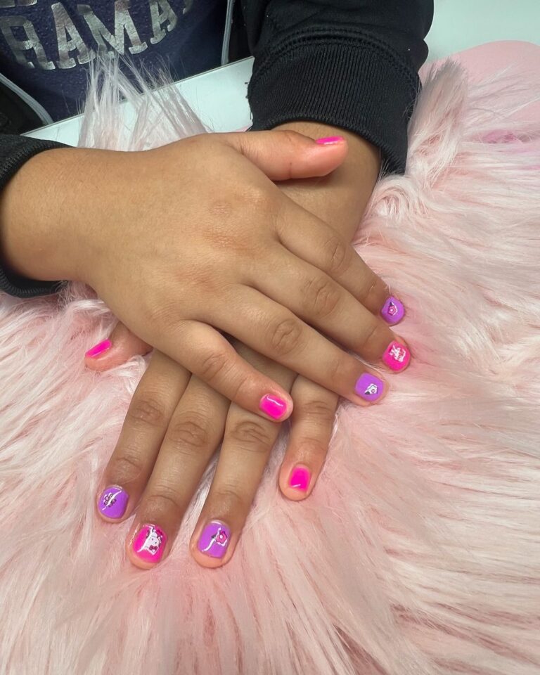 Playful Pink Nail Art for Kids