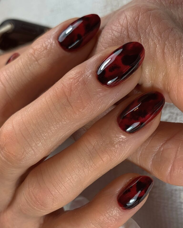 Red Tortoiseshell Nails