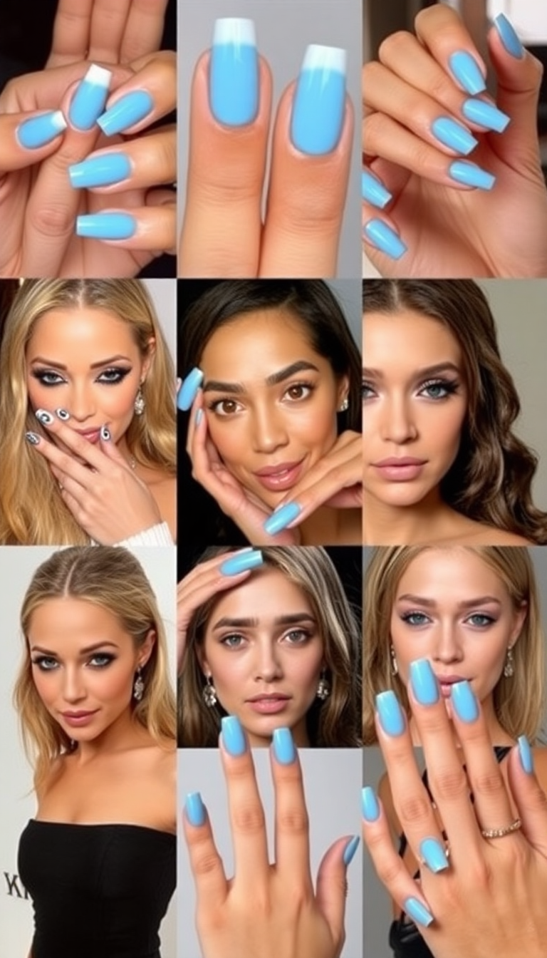 Light Blue Nails